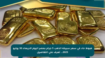 هبوط حاد في سعر سبيكة الذهب 5 جرام بمصر اليوم الأربعاء 30 يوليو 2025.. تعرف على التفاصيل